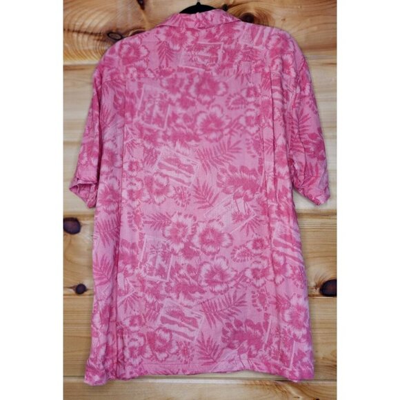 Ocean & Coast Shirt Mens Large Tropical Print Camp Wooden Button Travel - Picture 5 of 16